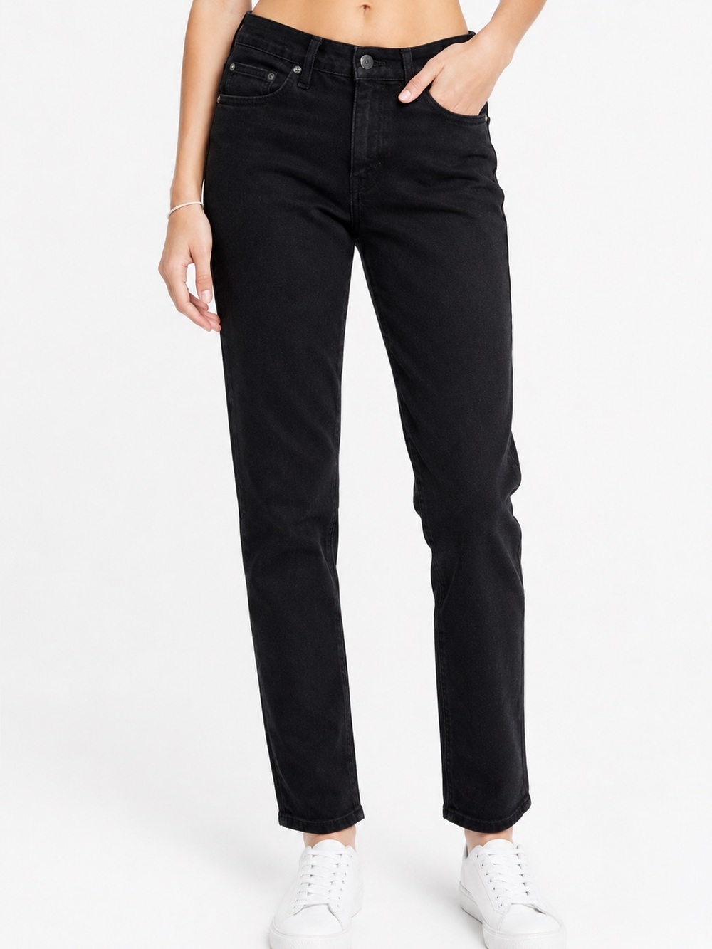 Levis 502 Jeans Womens 14 Regular Black Tapered Leg Denim 27 waist 29 length